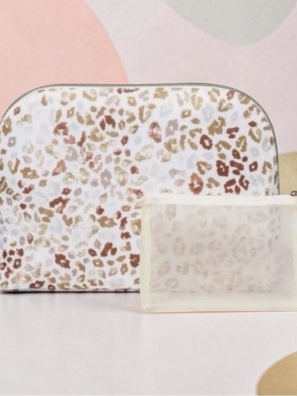 Sonia Kashuk Neutral Beige Cosmetic Pouch 2 Piece